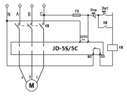 電動機(jī)缺相保護(hù)器工作原理和接線圖